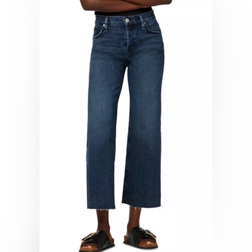 Rosie High Rise Wide Leg Cropped Jeans in Lakeside Sz 30